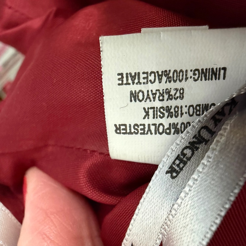 Kay Unger Cocktail Dress Size 6 Burgundy Plum Silk Trim Sequin Colorblock - Picture 5 of 6